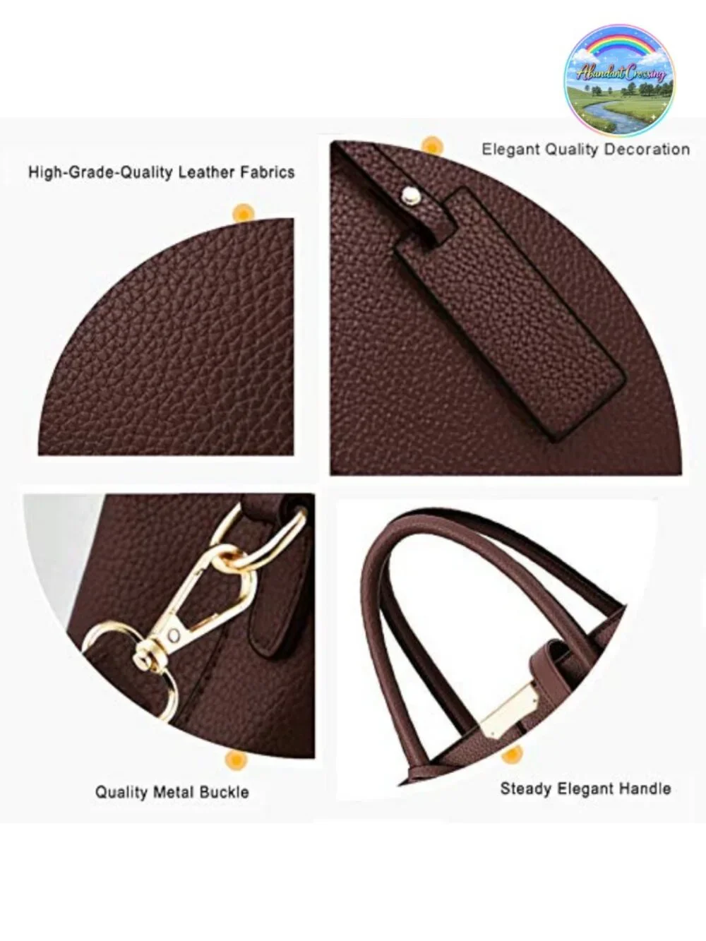 PU Leather Satchel Handbag Tote Crossbody Shoulder Bag Women
